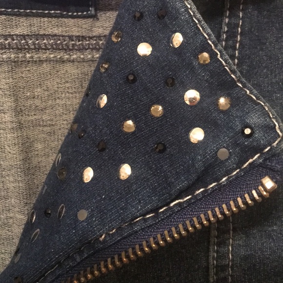 Justice Bedazzled Stretchy Jean like Jacket - Picture 3 of 6